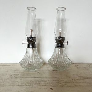 Pair of Vintage Lamplight Farms Oil Lamps